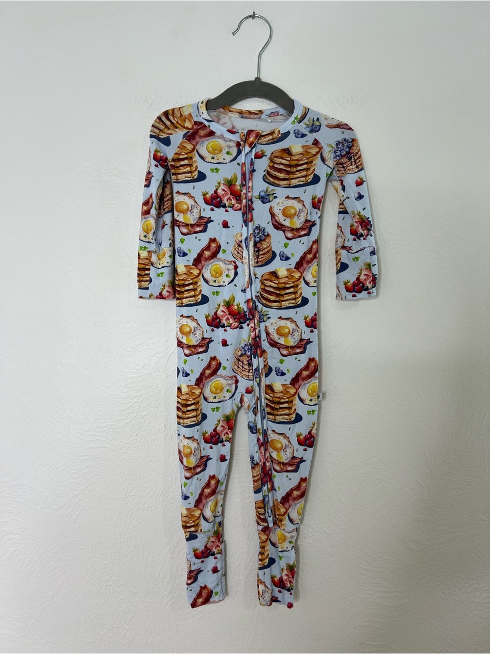 Bums & Roses Bamboo Breakfast-Print Zip One-Piece Sleeper 12-18 months